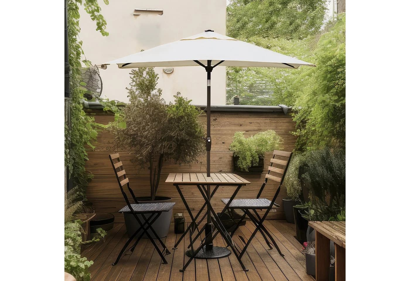 Sekey Sonnenschirm Rechteckig Kippbar UV50+ Creme