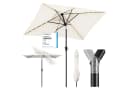 Sekey Aluminium Sonnenschirm Rechteckig Creme mit LED Bild 2