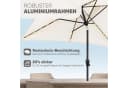 Sekey Aluminium Sonnenschirm Rechteckig Creme mit LED Bild 3
