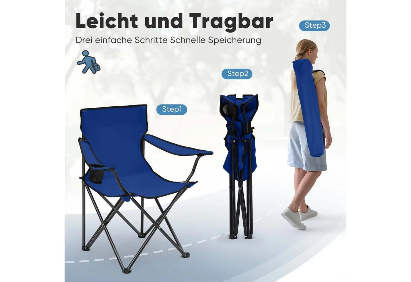 SUNULA Campingstuhl Faltbar Anglerstuhl Ultraleicht - Bild 5
