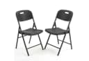 Sekey Klappstuhl Set 2x Schwarz Metall Rattanoptik Bild 2