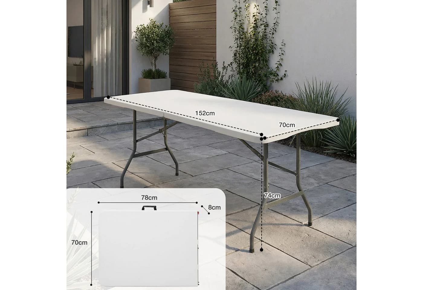 Sekey Campingtisch Klappbar Weiß