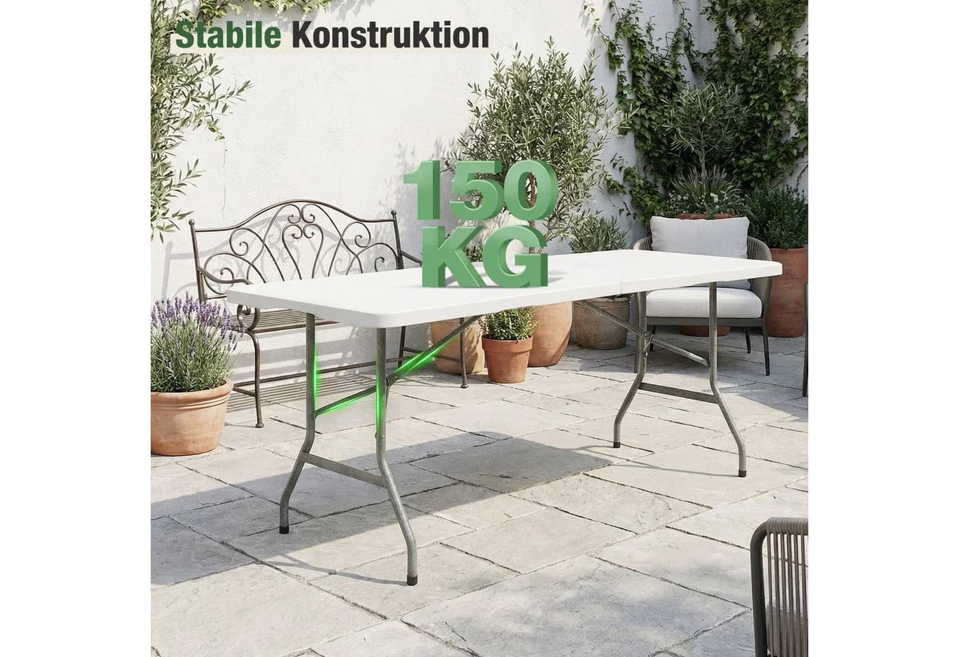 Sekey Campingtisch Klappbar Weiß - Bild 5