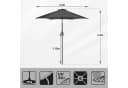 Sekey Sonnenschirm 220 cm Grau Kurbel Neigbar Bild 3