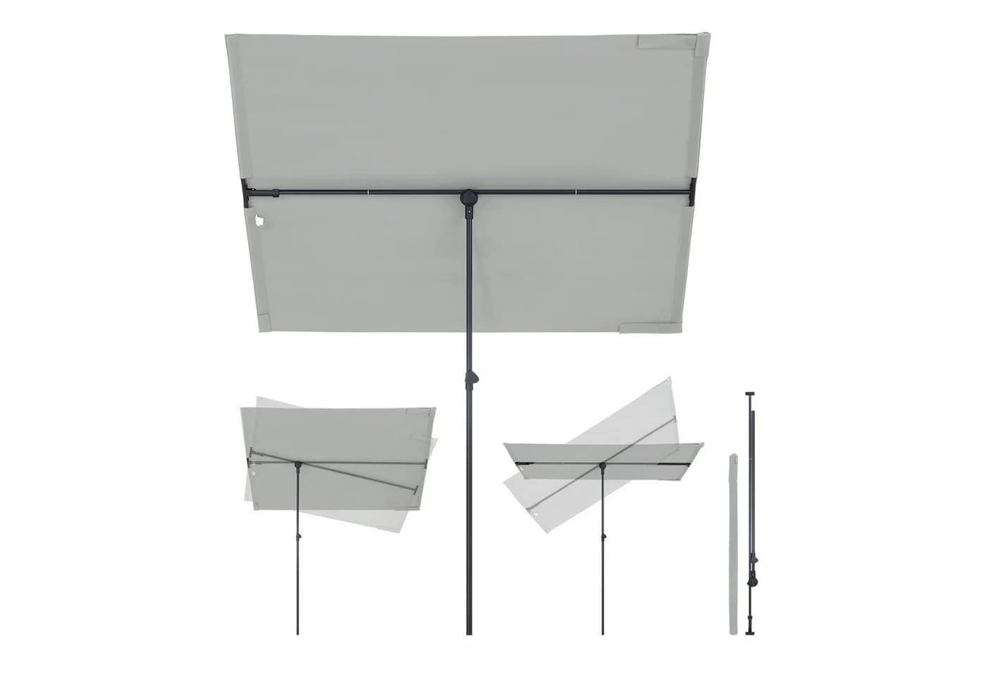 Sekey Balkonschirm 180x130 cm Grau UV50+ - Bild 2