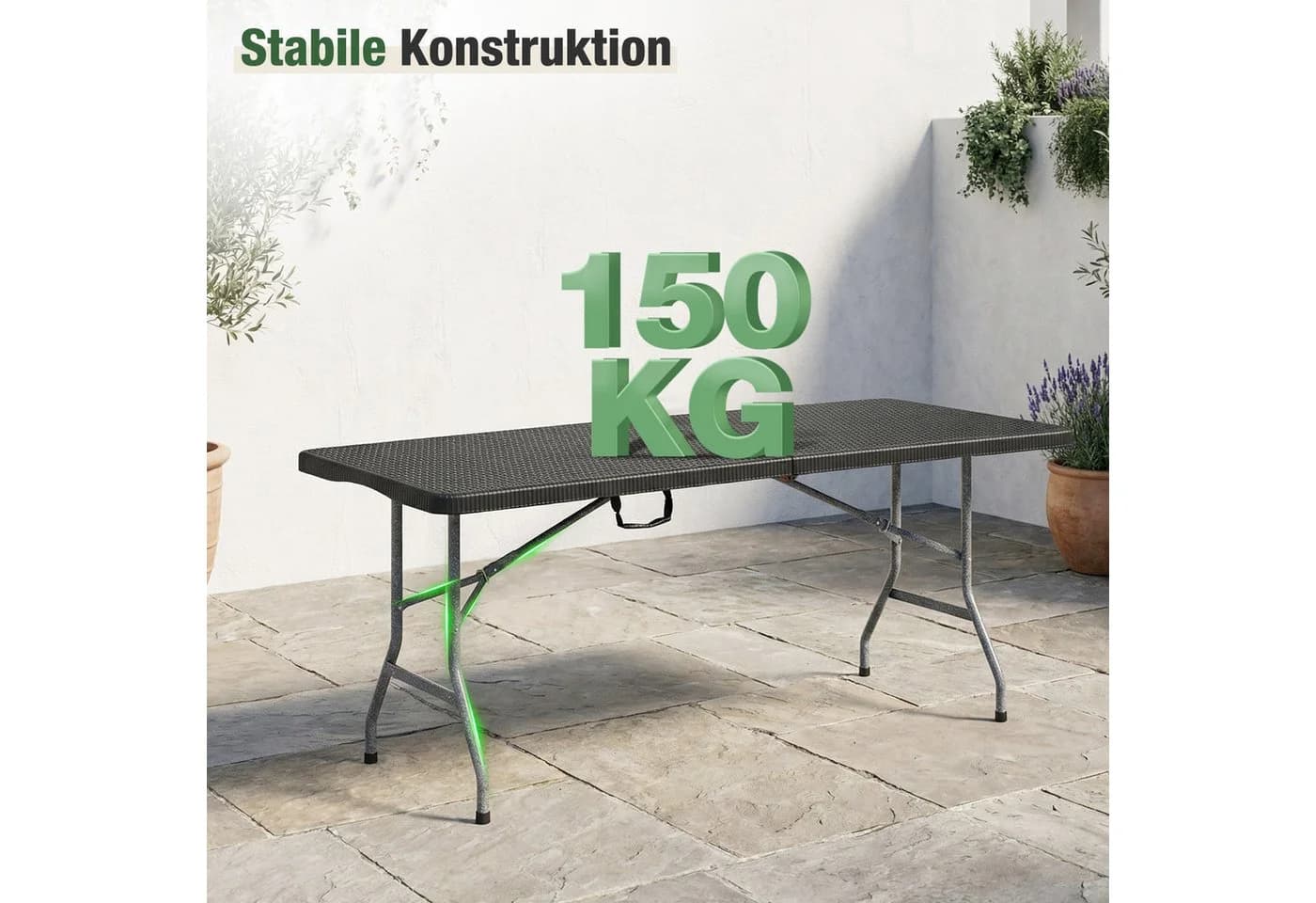 Sekey Campingtisch Klappbar Schwarz Rattan Optik - Bild 5