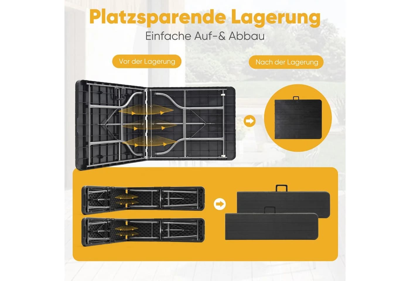 Sekey Bierzeltgarnitur Klappbar 180cm Festzeltgarnitur Biertisch Set - Bild 5