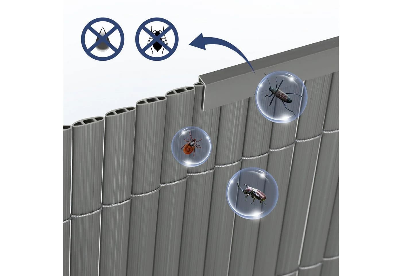 Sekey Balkonsichtschutz 5 m PVC Sichtschutzmatte mit Kabelbindern und Abschlussleiste - Bild 4