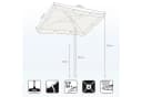Sekey Sonnenschirm 200 x 125 cm Balkonschirm Rechteckig Graubeige Bild 3