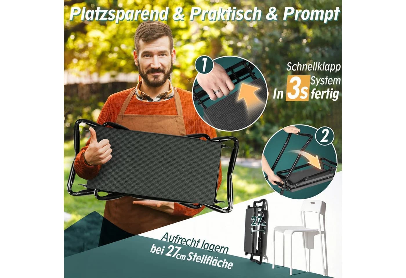 Sekey Kniebank 2 in 1 XXL Gepolstert Klappbar - Bild 4