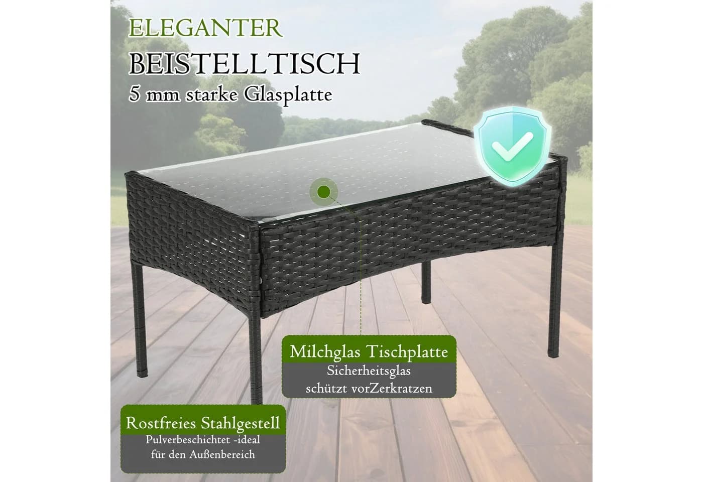 oyajia Gartenlounge-Set Polyrattan Sitzgruppe 4 Personen - Bild 4
