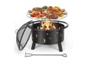 oyajia Feuerschale 73,5cm Stahl Grillrost Funkenschutz Schwarz Bild 2