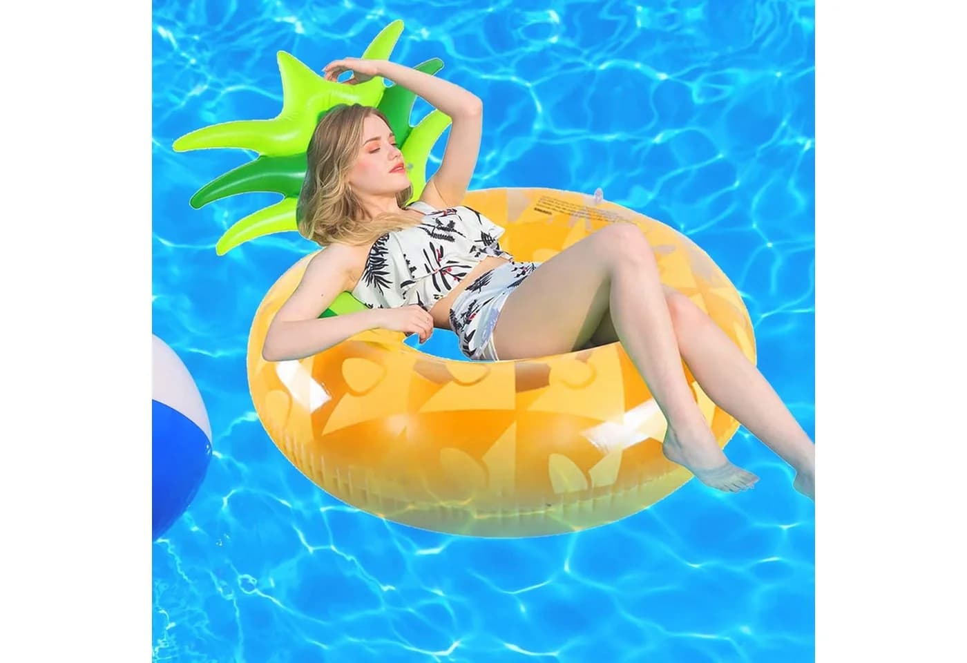 UE Stock Schwimmreifen Aufblasbarer Ananas Schwimmring Hängematte - Bild 2