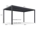 PURPLE LEAF Pergola mit Lamellendach und Sonnenrollo Grau Bild 5
