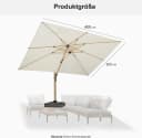 PURPLE LEAF Sonnenschirm Ampelschirm Teak-Aluminium Beige Bild 1