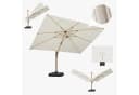 PURPLE LEAF Sonnenschirm Ampelschirm Teak-Aluminium Beige Bild 2