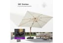 PURPLE LEAF Sonnenschirm Ampelschirm Teak-Aluminium Beige Bild 5