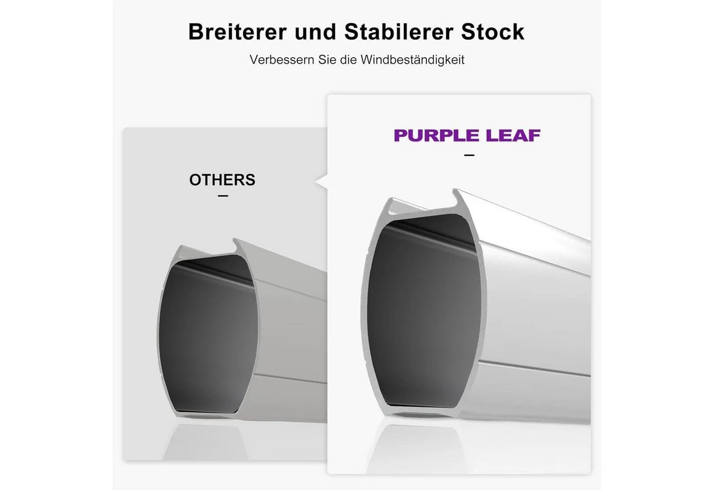 PURPLE LEAF Ampelschirm Beige Aluminium Garten Sonnenschirm - Bild 5