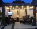 PURPLE LEAF Pavillon Hardtop Aluminium Grau mit LED-Lichtern Bild 3