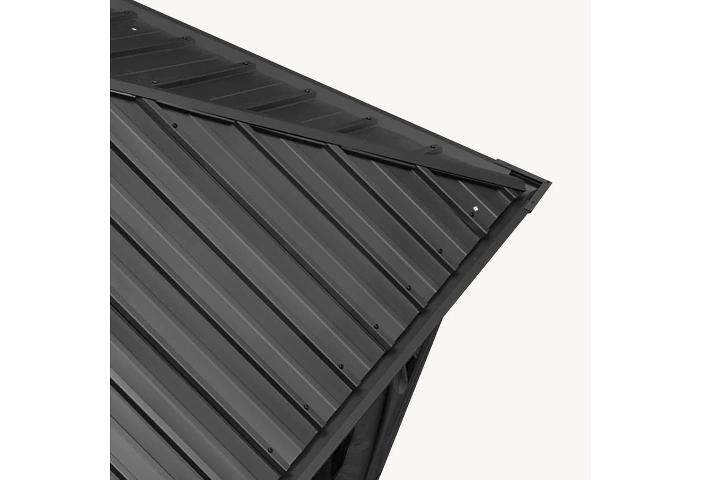 PURPLE LEAF Pavillon Hardtop Aluminium Grau mit LED-Lichtern - Bild 5