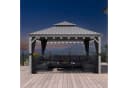 PURPLE LEAF Pavillon Hardtop Alu Gartenpavillon Hellgrau Bild 3