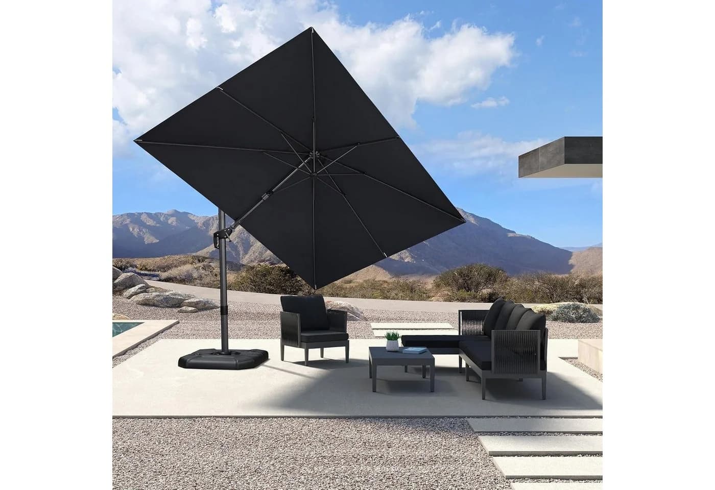 PURPLE LEAMP Sonnenschirm Grau 360° Rotation UV50+
