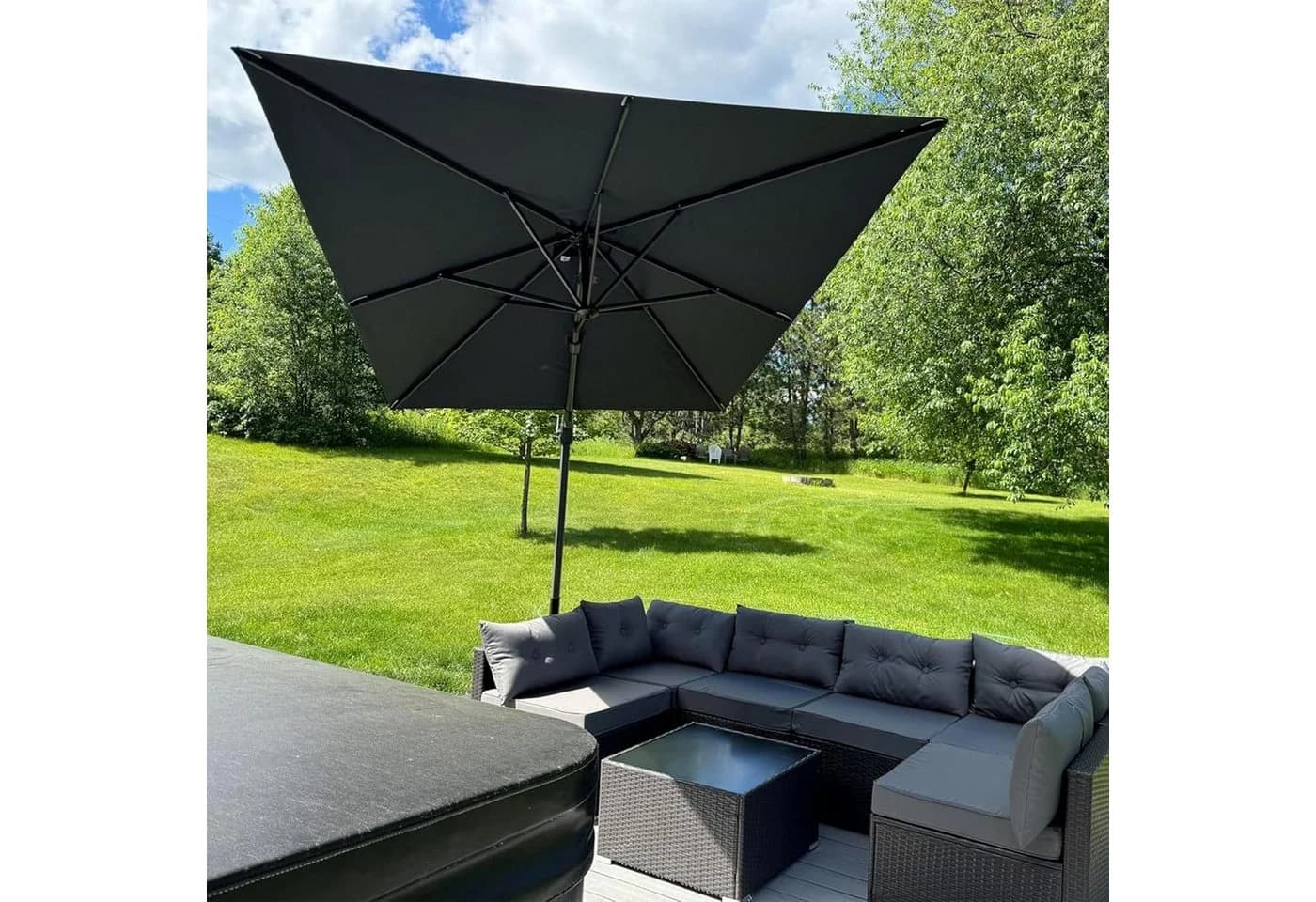 PURPLE LEAMP Sonnenschirm Grau 360° Rotation UV50+ - Bild 3