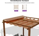 PURPLE LEAF Pergola Holzoptik mit einziehbarem Dach, Alu Terrassenüberdachung, Gartenpavillon Bild 4