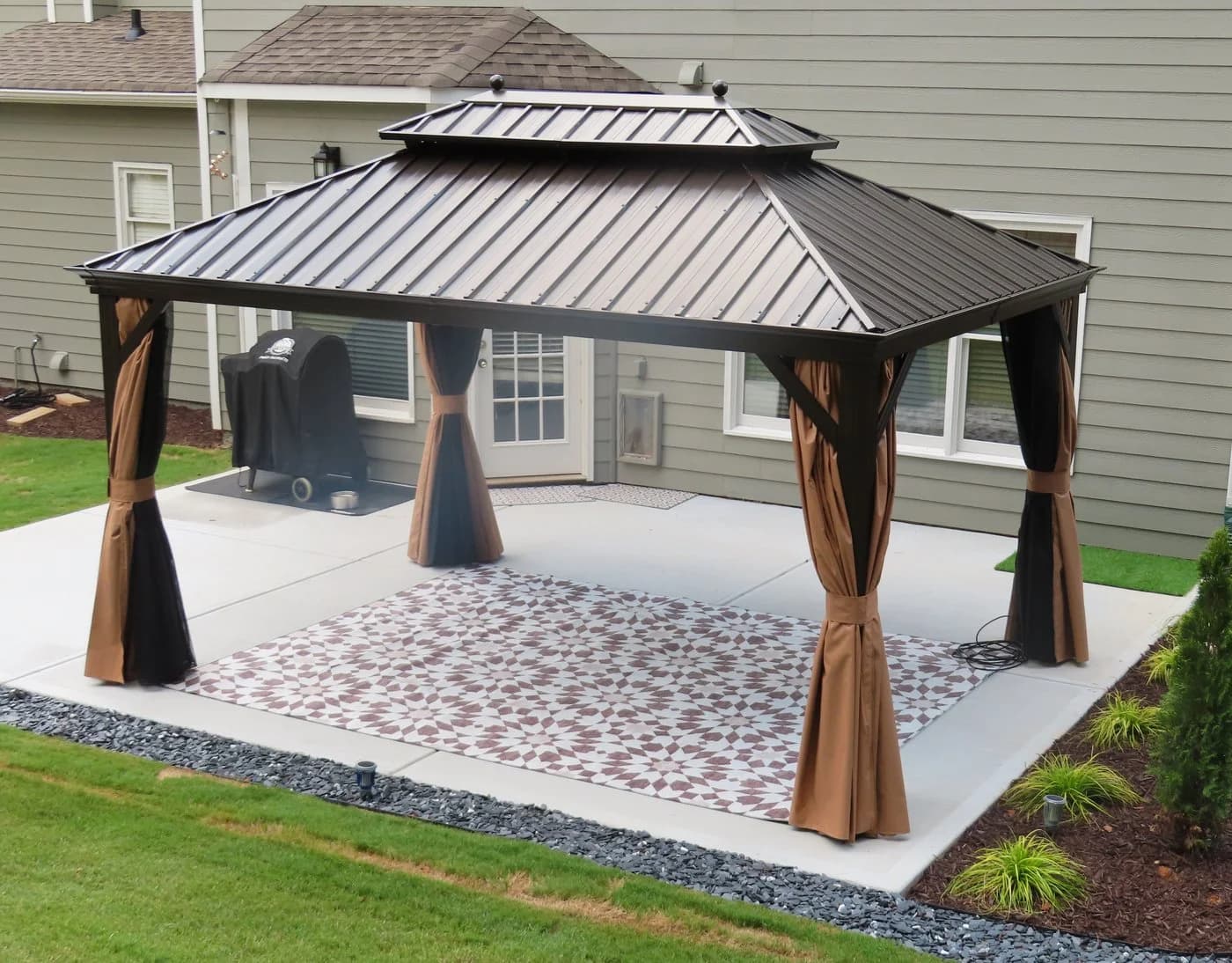 PURPLE LEAF Pavillon Aluminium Stahldach Hardtop Seitenteile Winterfest