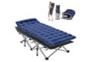 Meulbaty Klappbett Blau Stahlrahmen Campingbett Bild 2