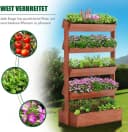 Meulbaty 5-Ebenen Hochbeet Blumenkasten aus Massivholz Braun Bild 5