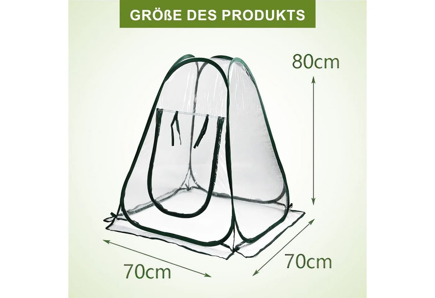 HEYHIPPO Gewächshaus 70x70x80cm Pop-up Mini Anzucht Zelt Pflanzenschutzhülle Transparent