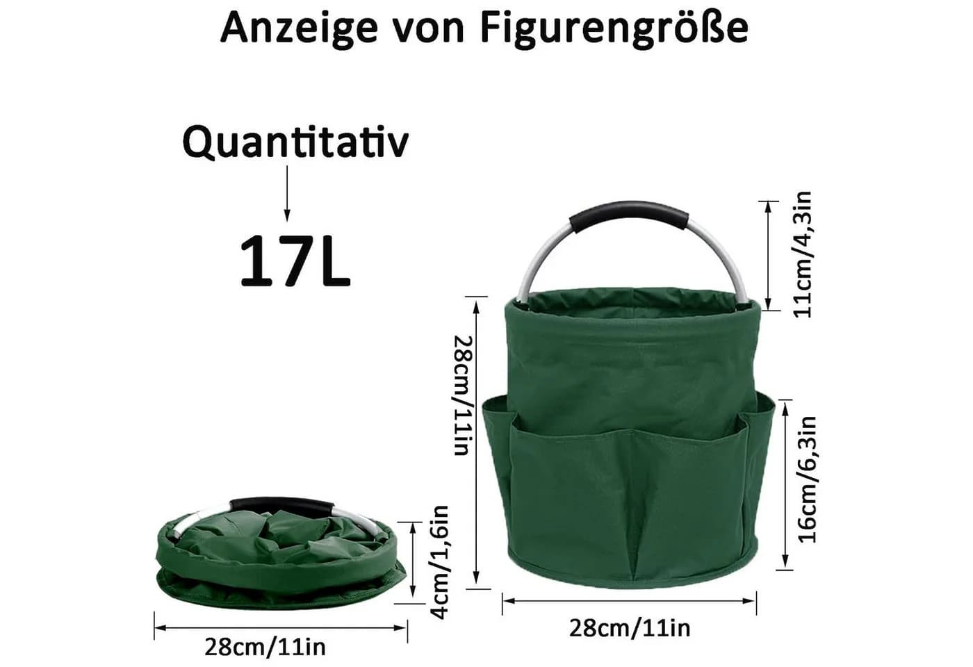 HEYHIPPO Gartentasche 600D Oxford-Gewebe 28x28 cm