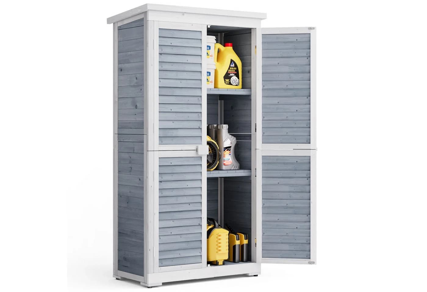 Bealife Gartenhaus Gartenschrank Holz Grau - Bild 2