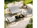 ZAISZE Gartenlounge-Set 4-tlg. Dunkelgrau mit Glas-Couchtisch Bild 2