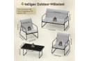 ZAISZE Gartenlounge-Set 4-tlg. Dunkelgrau mit Glas-Couchtisch Bild 4