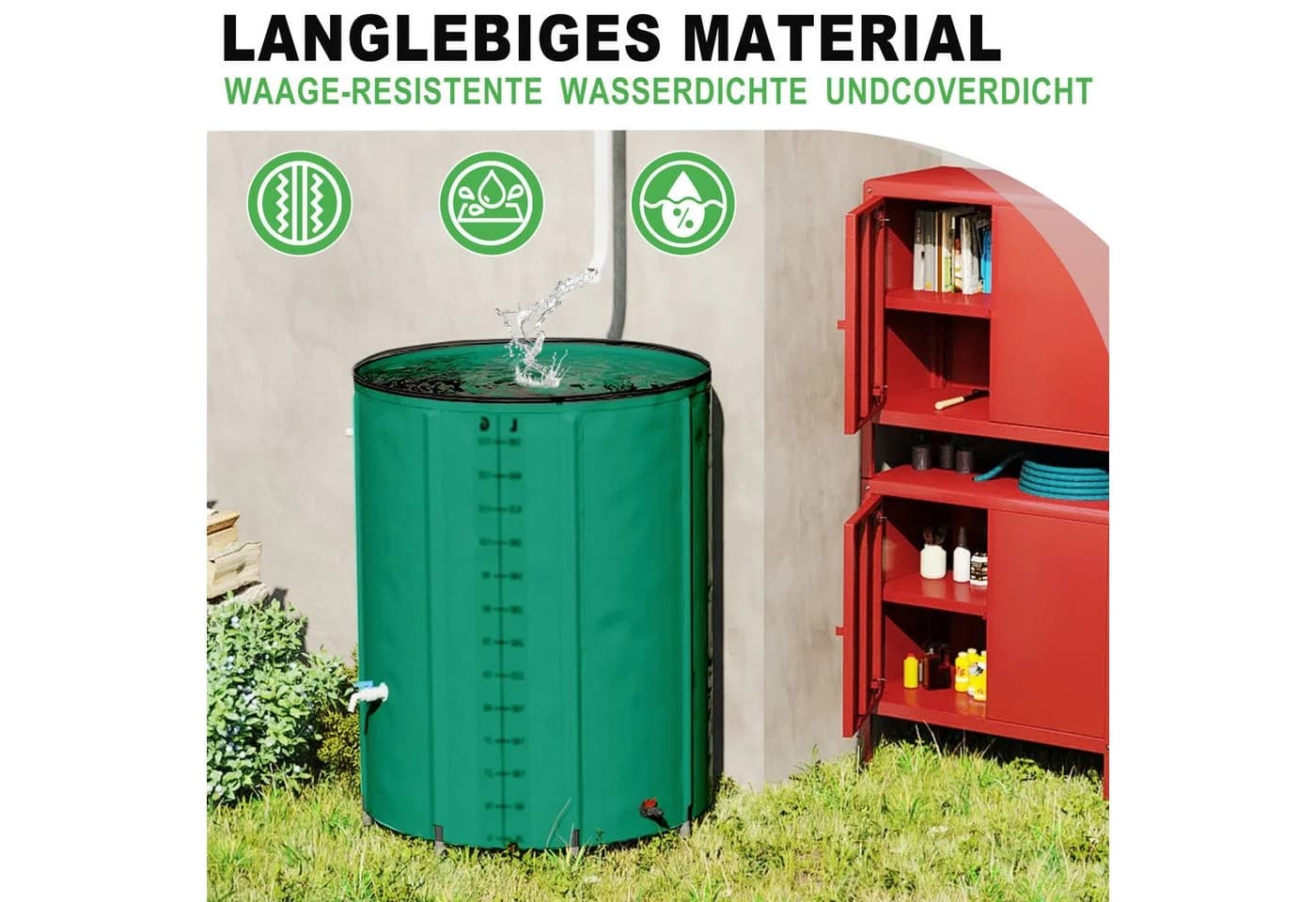 FIVMEN Regentonne Faltbar 380L mit Wasserhahn - Bild 4