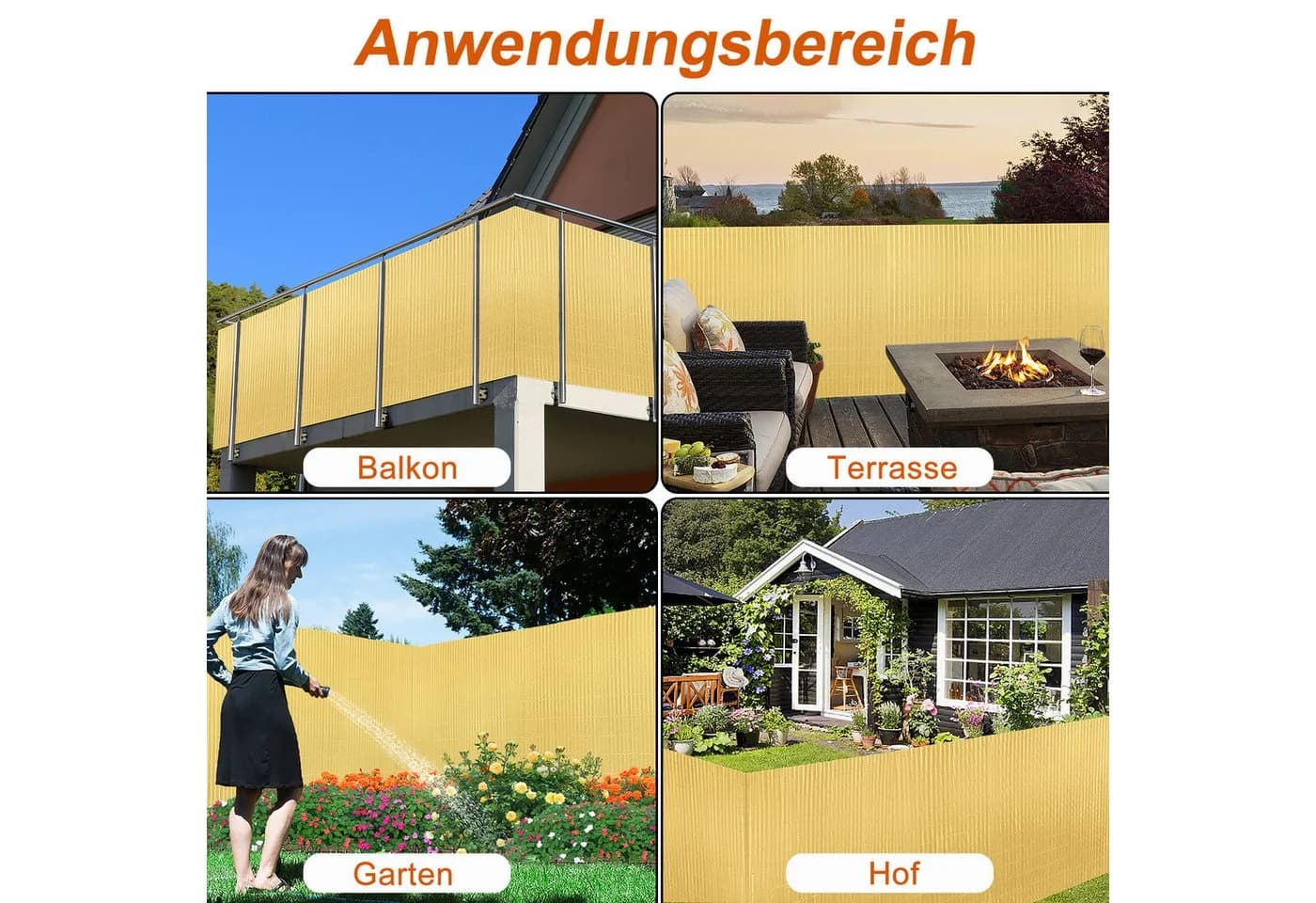 FIVMEN Balkonsichtschutz PVC Sichtschutzmatte Anthrazit/Grün - Bild 3