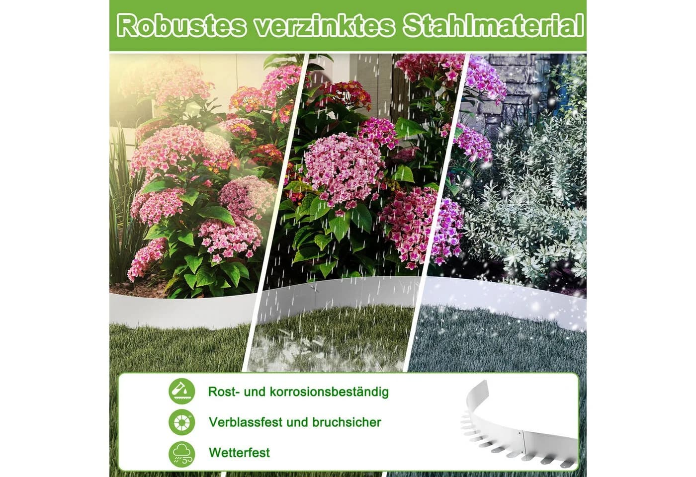 FIVMEN Rasenkante Verzinkt Flexibel Silber - Bild 4