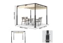 FIVMEN Pergola Gartenpavillon mit Schiebedach Beige Metall Bild 1