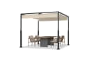 FIVMEN Pergola Gartenpavillon mit Schiebedach Beige Metall Bild 2