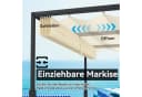 FIVMEN Pergola Gartenpavillon mit Schiebedach Beige Metall Bild 4