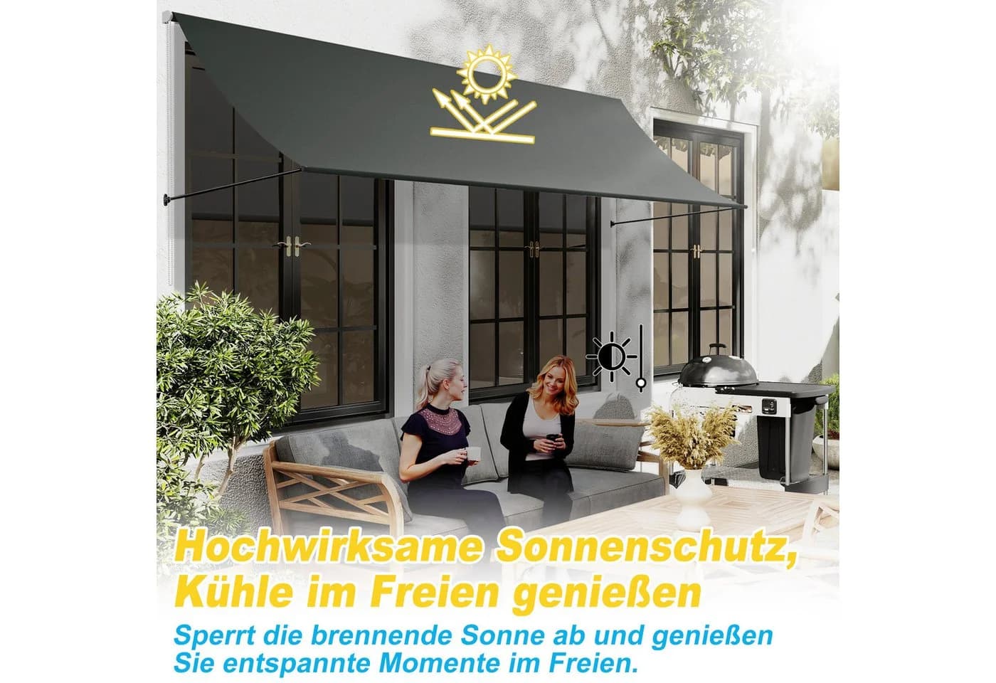 FIVMEN Fallarmmarkise Einziehbar Sonnenschutz für Balkon - Bild 5