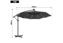 FIVMEN Sonnenschirm mit LED Solarbetriebene Dunkelgrau Bild 1