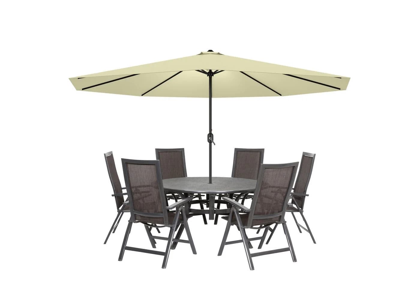 FIVMEN Sonnenschirm mit Kurbel 300cm UV Schutz Aluminium - Bild 2