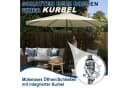 FIVMEN Sonnenschirm mit Kurbel 300cm UV Schutz Aluminium Bild 3