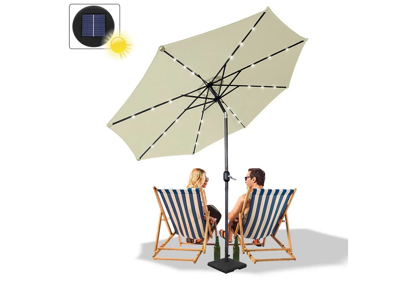 FIVMEN Sonnenschirm 300cm/350cm UV-Schutz Aluminium