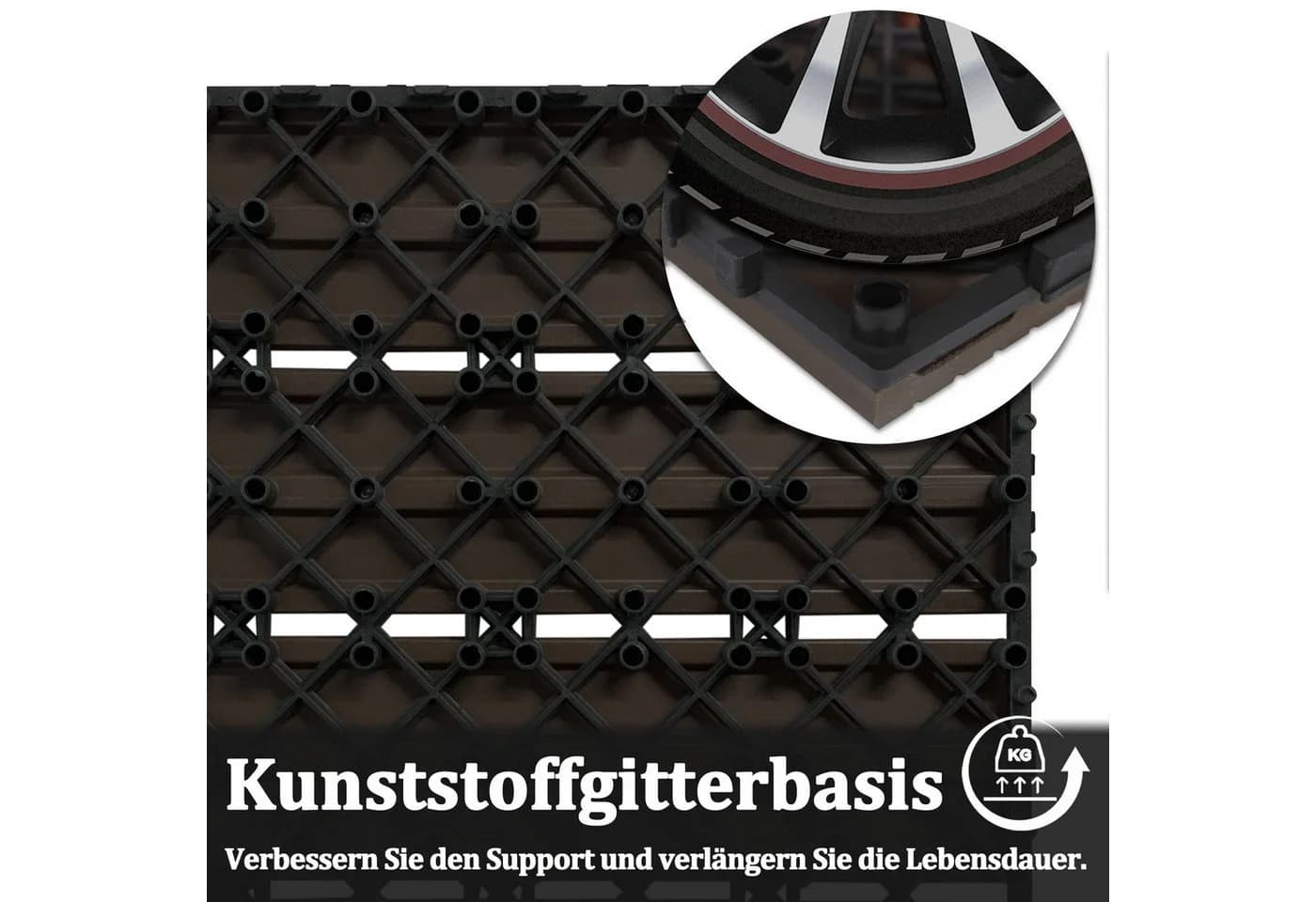 FIVMEN Terrassenfliesen WPC 30x30cm Kunststoff Klickfliesen - Bild 5