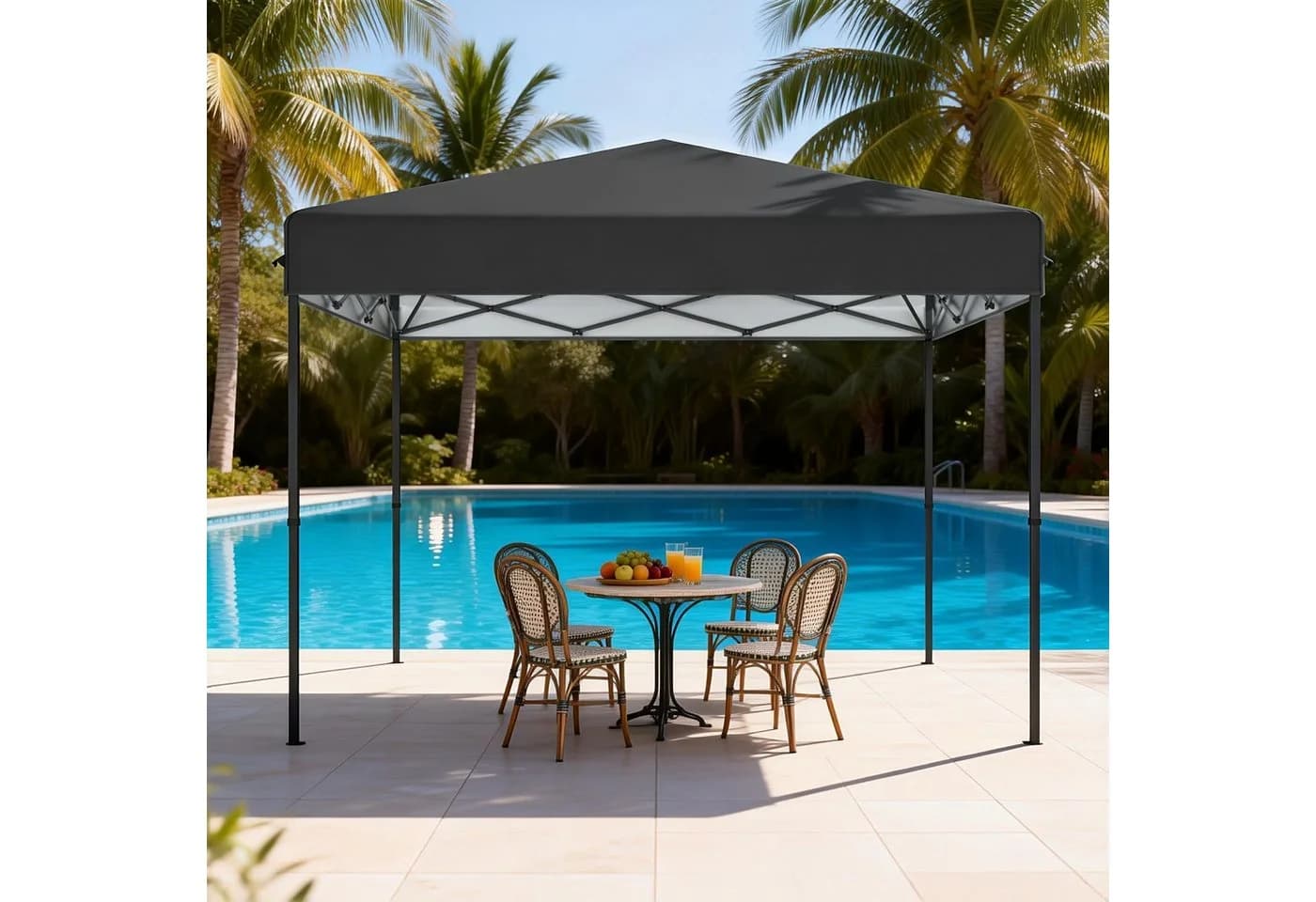 FIVMEN Partyzelt Pop Up 3x3m Anthrazit Stahlrahmen UV-Schutz - Bild 2