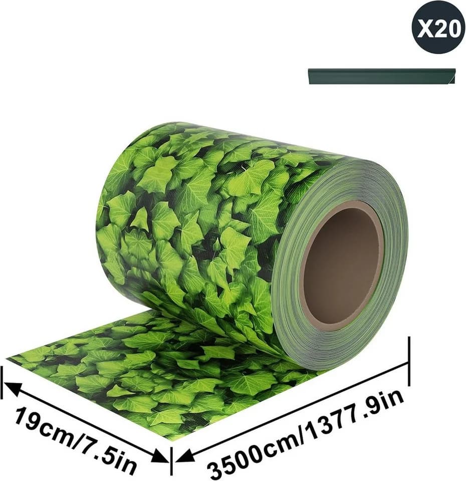 FIVMEN Sichtschutzstreifen PVC Sichtschutzfolie 35m Lang 19cm Hoch